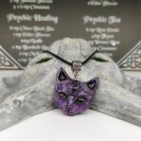 Mystische Katze mit drittem Auge, Halskette mit Anhänger in Wicca-Gothic Stil Bild 6