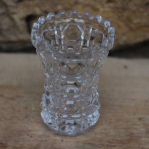 Miniatur Vase facettiertes Pressglas Brockwitz oder Walther Glas Vintage 30er 40er Jahre Bild 3
