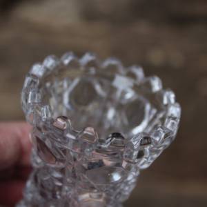 Miniatur Vase facettiertes Pressglas Brockwitz oder Walther Glas Vintage 30er 40er Jahre Bild 4