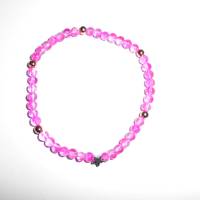 A2306 elastische Armbänder rosa crackle Glasperlen spacer Metallperlen rosegold und einem Stern Metall antik silberfarbe Bild 4