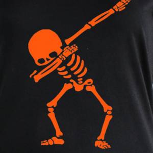 T-Shirt für Damen, Motiv Skelett,schwarzes Damen T-Shirt, Damen T-Shirt in schwarz Bild 5