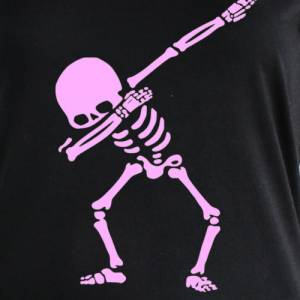 T-Shirt für Damen, Motiv Skelett,schwarzes Damen T-Shirt, Damen T-Shirt in schwarz Bild 7