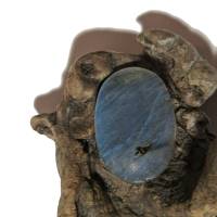 Auffälliger Ring mit 37 x 23 mm großem Labradorit Stein khaki pastell oval schimmernd Geschenk für ihn und sie Bild 4