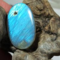 Auffälliger Ring mit 37 x 23 mm großem Labradorit Stein khaki pastell oval schimmernd Geschenk für ihn und sie Bild 6