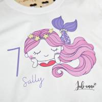 Personalisiertes Shirt Geburtstag Meerjungfrau mit Name & Zahl Bild 2