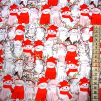Baumwollstoff Weihnachten weiße Kätzchen mit rotem Schal und Mütze Baumwolldruck Kissen Nähen Weihnachtsstoffe Meterware Bild 3