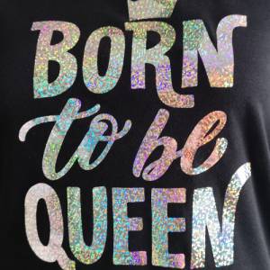 Born to be Queen  T-Shirt ,T-Shirt für Damen in schwarz, schwarzes Damen T-Shirt,Damen T-Shirt in Schwarz Bild 2