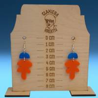Ohrringe aus orange/blauem nicht-transparentem Acryl Bild 1