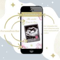 Schwangerschaft verkünden | Personalisiert | Ultraschallbild + Sekundenticker | Download | Verschiedene Motive Bild 2