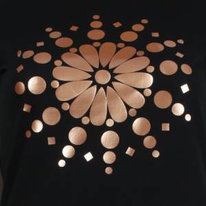 T-Shirt für Damen, Motiv Blume,schwarzes Damen T-Shirt, Damen T-Shirt in schwarz Bild 3