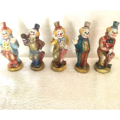 Vintage Clowns 5er Set schön und verspielt aus den 70er Jahren