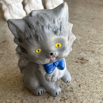 Katze - Figur aus Keramik zum selber Malen und Handbemalt