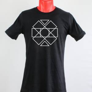 Geometrie T-Shirt für Herren,schwarzes Herren T-Shirt,Herren T-Shirt in schwarz mit Geometric Motiv Bild 2