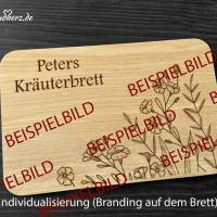 Kräuterbrett / Brotzeitbrett / Vesperbrett, Branding mit individuellem Motiv möglich Bild 3