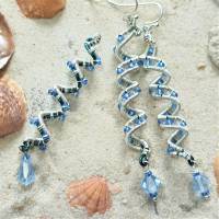 Zopfperle blau silberfarben handmade Haarschmuck auch für Dreadlock in wirework handgemacht Bild 6
