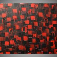 Abstraktes Acrylbild in Rot und Schwarz 80 cm x 50 cm Bild 1