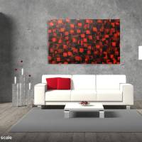 Abstraktes Acrylbild in Rot und Schwarz 80 cm x 50 cm Bild 2