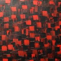 Abstraktes Acrylbild in Rot und Schwarz 80 cm x 50 cm Bild 9
