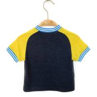 T-Shirt Merinowolle/Kaschmir Größe 86 dunkelgrau/gelb/türkis kurzärmlig Upcycling Oberteil Raglanshirt Trikot für Kinder Bild 6