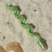 Haarperle mit Zuchtperle und Glasperlen grün handmade Haarschmuck auch für Dreads wirework handgemacht Bild 2