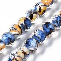 10x handgemachte Murano Perlen, Rondelle, facettiert, 11,5x8,5 mm Bild 2