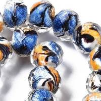 10x handgemachte Murano Perlen, Rondelle, facettiert, 11,5x8,5 mm Bild 3