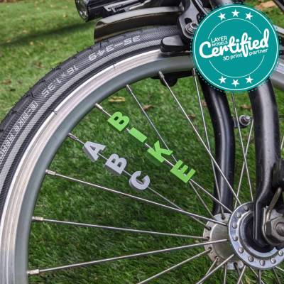 Fahrrad Speichen Dekoration: Buchstaben, Zahlen und Symbole in vielen Farben!