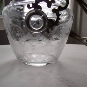 800er Silber Rosendekor Christoph Widmann  Henkelschale Glasschale Konfektschale Bild 7
