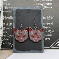 Mystische Katzen mit drittem Auge, Ohrringe aus Keramik in Wicca-Gothic Stil Bild 6