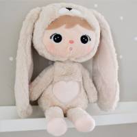 Plüschtier Hase hellbeige personalisiert kuschelweich Baby Mädchen Junge 46 cm Bild 2