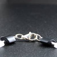 Schwarz-weiße Armband aus Onyx- und Bergkristall-Kissen Bild 3