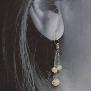 Ohrringe aus Silberdraht, zart, handgeformt, Haken aus 925 Sterlingsilber, filigran, Statement, leicht Bild 1