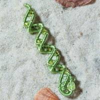 Zopfperle mit funkelnden Glasperlen grün handmade Haarschmuck auch für Dreadlock wirework handgemacht Bild 1