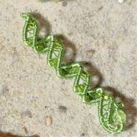 Zopfperle mit funkelnden Glasperlen grün handmade Haarschmuck auch für Dreadlock wirework handgemacht Bild 2