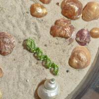 Zopfperle mit funkelnden Glasperlen grün handmade Haarschmuck auch für Dreadlock wirework handgemacht Bild 4