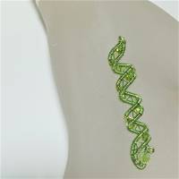Zopfperle mit funkelnden Glasperlen grün handmade Haarschmuck auch für Dreadlock wirework handgemacht Bild 5