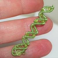 Zopfperle mit funkelnden Glasperlen grün handmade Haarschmuck auch für Dreadlock wirework handgemacht Bild 6