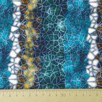 ♕Jersey Mosaik Streifen blau-petrol, moosgrün-himbeere 50 x 150 cm Stenzo ♕ Bild 4