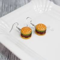 Ohrringe # Ohrhänger Burger Hamburger Cheeseburger Fast Food Geschenk Geschenkidee Kawaii Bild 1