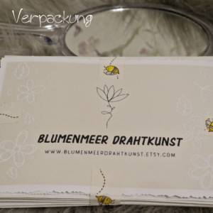 Verzierung für Karten Drahtblume pastellfarben - zur Kartengestaltung als Schmuck DIY wie Ohrringe basteln und verkaufen Bild 9