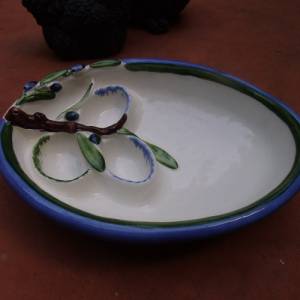 Antipasti Schüssel Salatschüssel Vorspeisen Oliven Handarbeit Handbemalt Umbrien Citta di Castello Pastateller Töpferei Bild 1
