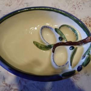 Antipasti Schüssel Salatschüssel Vorspeisen Oliven Handarbeit Handbemalt Umbrien Citta di Castello Pastateller Töpferei Bild 7
