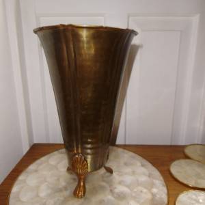 Jugendstil Vase Messing Hammerschlag Antik Bild 1