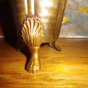 Jugendstil Vase Messing Hammerschlag Antik Bild 6