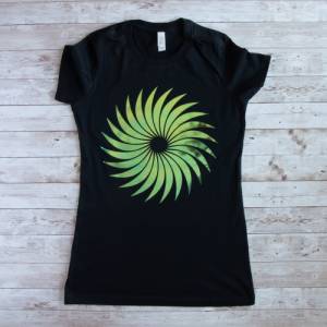 Damen T-Shirt mit einem  Kreis-Motiv  schwarzes Damen T-Shirt Bild 1
