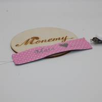 Schnullerband rosa grau Herz mit Namen personalisiert / Schnullerhalter / Schnullerkette Bild 2