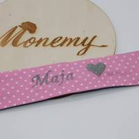 Schnullerband rosa grau Herz mit Namen personalisiert / Schnullerhalter / Schnullerkette Bild 9