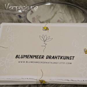 Regebogen Blume elfenhafte Drahtblume zierlich edel filigran Feen Fairy Elfen Zubehör für Handmade Karten Card Toppers B Bild 9