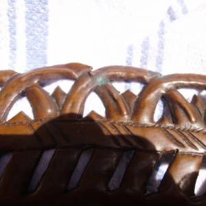 Kupferschale Teller verziert Untersetzer Schale Obstteller Kupfer Ornamente Handarbeit Antik 1900. Jh Zierteller Landhau Bild 4