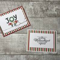 Grußkarten zu Weihnachten „schöne Weihnachtszeit“, Wichtel, schlichte Karten, klassisch rot-grün, Weihnachtskarten Bild 1
